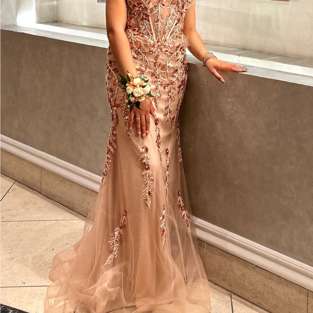 Ladivine Rose Gold Prom Dress